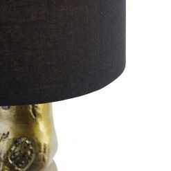 QAZQA Vintage Stehlampe Messing Stoffschirm schwarz - Giraffe To -Stehlampen Verkaufsladen 2984 103809 3