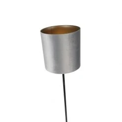 QAZQA Moderne Stehlampe schwarz Schirm grau 40 cm - Simplo -Stehlampen Verkaufsladen 2998 104169 5