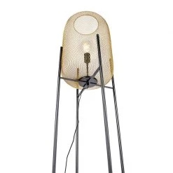 QAZQA Modernes Schwarz mit goldener Stehleuchte - Bliss Mesh -Stehlampen Verkaufsladen 3048 98921 11