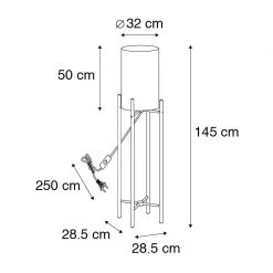 QAZQA Land Stehlampe Holz mit weißem Schirm - Lengi -Stehlampen Verkaufsladen 3066 102915 3