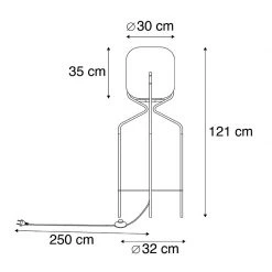 QAZQA Design-Stehlampe schwarz mit Goldglas - Bliss -Stehlampen Verkaufsladen 3080 104857 3