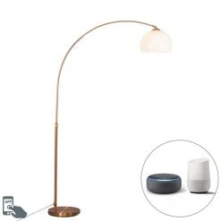 QAZQA Moderne Smart Arc Lampe Kupfer inkl. A60 Wifi - Arc Basic