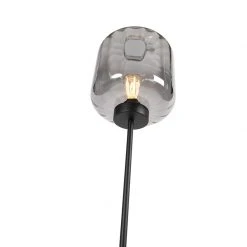 QAZQA Design Stehleuchte schwarz mit Rauchglas - Qara -Stehlampen Verkaufsladen 3109 102195 7