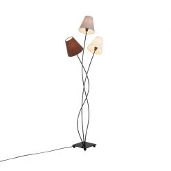 QAZQA Design Stehleuchte schwarz mit Stoffschirm 3-flammig - Melis -Stehlampen Verkaufsladen 3157 103869 12