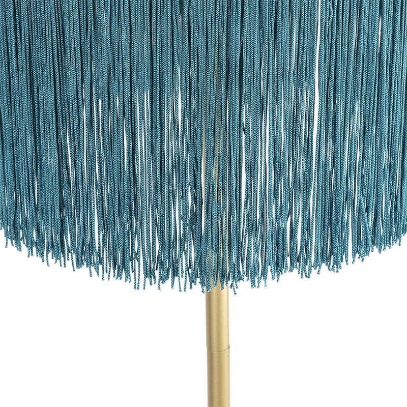 QAZQA Orientalische Stehlampe Gold mit grünen Fransen 30 cm - Fransen 10 QAZQA Orientalische Stehlampe Gold mit grünen Fransen 30 cm - Fransen – Bild 8