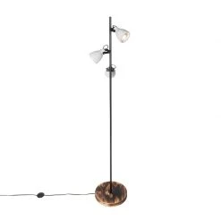 QAZQA Industrie-Stehlampe Holz mit Beton 3-flammig - Creto -Stehlampen Verkaufsladen 3183 104423 12