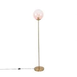 QAZQA Art Deco Stehlampe Messing mit rosa Glas - Pallon Mezzi 20 QAZQA Art Deco Stehlampe Messing mit rosa Glas - Pallon Mezzi -Stehlampen Verkaufsladen 3203 103004 8