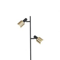 QAZQA Design-Stehlampe schwarz mit goldenen 2-Lichtern - Stijn -Stehlampen Verkaufsladen 3218 102533 2