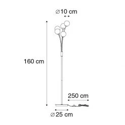 QAZQA Moderne Stehlampe schwarz mit goldenen 5 Lichtern - Athens Wire -Stehlampen Verkaufsladen 3220 103150 4