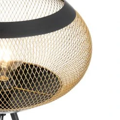 QAZQA Moderne dreibeinige Stehlampe schwarz mit Gold - Lucas -Stehlampen Verkaufsladen 3226 105148 4