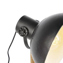 QAZQA Industriestehlampe schwarz mit Mangoholz - Mangos -Stehlampen Verkaufsladen 3261 98830 5
