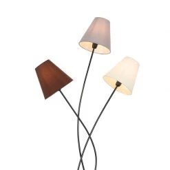 QAZQA Design Stehleuchte schwarz mit Stoffschirm 3-flammig - Melis -Stehlampen Verkaufsladen 3276 103869 3