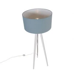 QAZQA Stehleuchte Stativ weiß mit Schirm hellblau 50 cm - Tripod Classic -Stehlampen Verkaufsladen 3280 104119 5