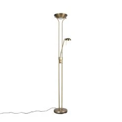 QAZQA Bronze Stehleuchte mit Leseleuchte inkl. LED und Dimmer - Diva 2 -Stehlampen Verkaufsladen 3283 91861 14