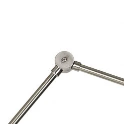 QAZQA Moderne Stehleuchte Stahl Leinenschirm schwarz 45 cm - Editor -Stehlampen Verkaufsladen 3295 104959 9