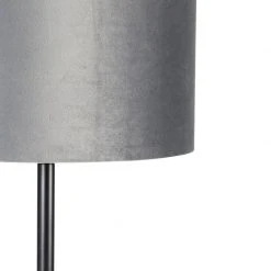 QAZQA Moderne Stehlampe schwarz Schirm grau 40 cm - Simplo -Stehlampen Verkaufsladen 3310 104169 2