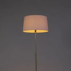 QAZQA Stehlampe Gold / Messing mit Leinenschirm weiß 45 cm - Parte -Stehlampen Verkaufsladen 3371 93223 9
