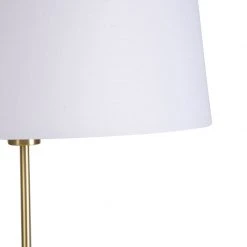 QAZQA Stehlampe Gold / Messing mit Leinenschirm weiß 45 cm - Parte -Stehlampen Verkaufsladen 3377 93223 2