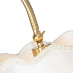 QAZQA Klassische Stehlampe aus Messing mit weißem Lampenschirm - Nona -Stehlampen Verkaufsladen 3395 104402 4