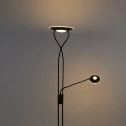 QAZQA Moderne Stehlampe schwarz inkl. LED mit Lesearm - Mallorca -Stehlampen Verkaufsladen 3400 99502 10