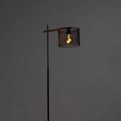 QAZQA Industrielle Stehlampe schwarz - Drum Mesh 26 QAZQA Industrielle Stehlampe schwarz - Drum Mesh -Stehlampen Verkaufsladen 3417 103178 11