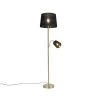 QAZQA Klassische Stehlampe Gold Stoffschirm Schwarz mit Leselampe - Retro 1 QAZQA Klassische Stehlampe Gold Stoffschirm Schwarz mit Leselampe - Retro -Stehlampen Verkaufsladen 3426 103239 0