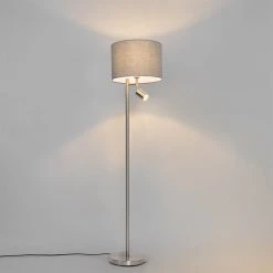 QAZQA Stehlampe Stahl mit Schirm grau und Leselampe - Jelena -Stehlampen Verkaufsladen 3453 105568 14
