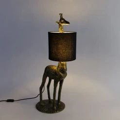 QAZQA Vintage Stehlampe Messing Stoffschirm schwarz - Giraffe To -Stehlampen Verkaufsladen 3457 103809 9
