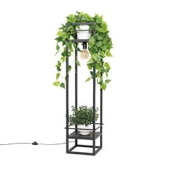 QAZQA Industrielle Stehlampe schwarz - Cage Rack -Stehlampen Verkaufsladen 3469 105762 14