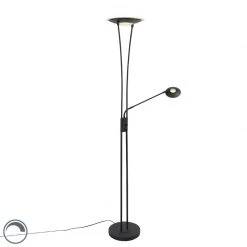 QAZQA Moderne Stehlampe schwarz inkl. LED mit Lesearm - Ibiza