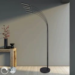 Trio Leuchten Stehlampe grau inkl. LED 3-stufig dimmbar 5-Licht - Kasia