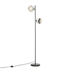 QAZQA Vintage Stehlampe schwarz 2-flammig - Tamina -Stehlampen Verkaufsladen 3501 104434 9