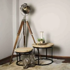 QAZQA Stativ Stehleuchte Holz mit Studio Spot - Tripod Radiant -Stehlampen Verkaufsladen 3526 98818 12