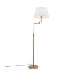 QAZQA Stehlampe Bronze mit weißem Schirm und verstellbarem Arm - Ladas Deluxe -Stehlampen Verkaufsladen 3541 102376 9