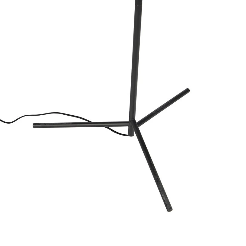 QAZQA Art Deco Stehleuchte schwarz mit Rauchglas - Pallon 9 QAZQA Art Deco Stehleuchte schwarz mit Rauchglas - Pallon – Bild 7