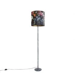 QAZQA Vintage Stehlampe antiken grauen Schatten Blumenmuster 40 cm - Simplo -Stehlampen Verkaufsladen 3619 98112 8