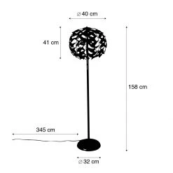 QAZQA Vintage vloerlamp antiek goud 45 cm 4-lichts - Linden -Stehlampen Verkaufsladen 3640 106092 3