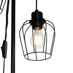 QAZQA Ländliche Stehlampe schwarz mit Holz 2-flammig - Stronk 28 QAZQA Ländliche Stehlampe schwarz mit Holz 2-flammig - Stronk -Stehlampen Verkaufsladen 3648 103909 7
