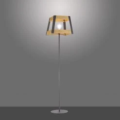 Paul Neuhaus Industrielle Stehlampe schwarz mit Holz - Krati -Stehlampen Verkaufsladen 3666 103729 4