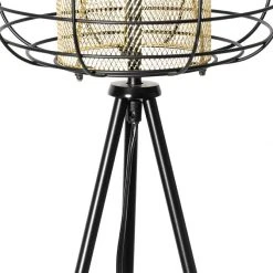 QAZQA Design Stehlampe Stativ schwarz mit Gold - Gaze -Stehlampen Verkaufsladen 3669 104846 5