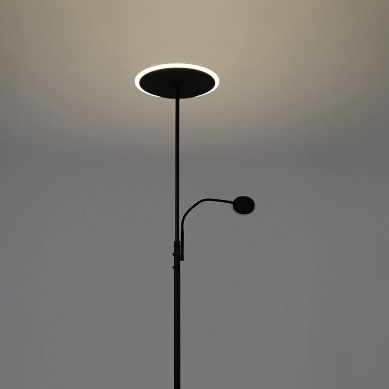 QAZQA Moderne Stehleuchte schwarz inkl. LED mit Fernbedienung und Lesearm - Strela 18 QAZQA Moderne Stehleuchte schwarz inkl. LED mit Fernbedienung und Lesearm - Strela – Bild 16