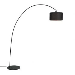 QAZQA Smarte moderne Bogenlampe schwarz inkl. WiFi G96 - Vinossa
