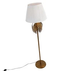 QAZQA Vintage Stehlampe Gold mit Faltenschirm weiß 45 cm - Botanica 19 QAZQA Vintage Stehlampe Gold mit Faltenschirm weiß 45 cm - Botanica -Stehlampen Verkaufsladen 3749 103628 5