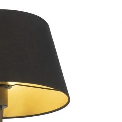 QAZQA Stehlampe schwarz mit schwarzem Schirm und verstellbarem Arm - Ladas -Stehlampen Verkaufsladen 3811 102377 4