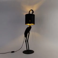 QAZQA Vintage Stehlampe schwarz mit Stoffschirm schwarz - Kranichvogel -Stehlampen Verkaufsladen 3844 103975 9