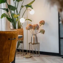 QAZQA Art Deco Stehleuchte Gold mit Milchglas 2-Licht - Pallon 31 QAZQA Art Deco Stehleuchte Gold mit Milchglas 2-Licht - Pallon -Stehlampen Verkaufsladen 3851 103450 14