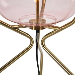 QAZQA Art Deco Stehlampe Messing mit rosa Glas - Bliss 21 QAZQA Art Deco Stehlampe Messing mit rosa Glas - Bliss -Stehlampen Verkaufsladen 3884 102121 5