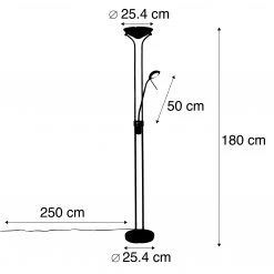 QAZQA Moderne Stehleuchte Messing mit Leselampe inkl. LED dim to warm - Diva 25 QAZQA Moderne Stehleuchte Messing mit Leselampe inkl. LED dim to warm - Diva -Stehlampen Verkaufsladen 3889 103422 4