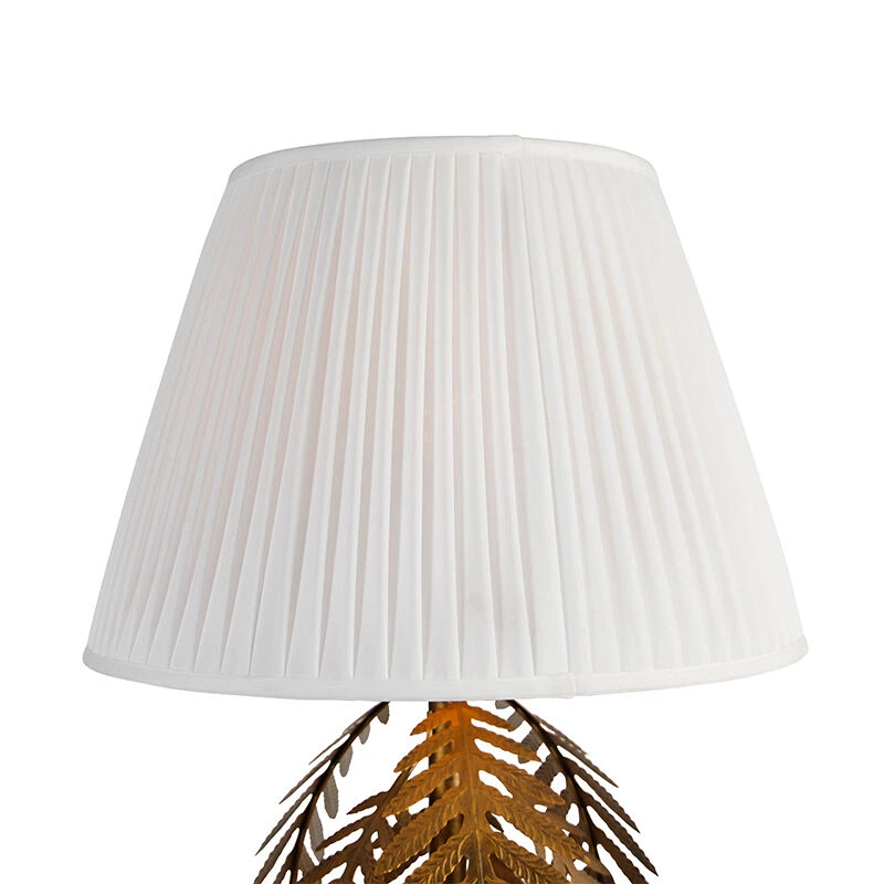 QAZQA Vintage Stehlampe Gold mit Faltenschirm weiß 45 cm - Botanica 5 QAZQA Vintage Stehlampe Gold mit Faltenschirm weiß 45 cm - Botanica – Bild 3