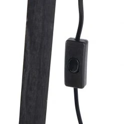 QAZQA Stehleuchte schwarz mit dunkelgrauem Schirm 45 cm - Tripod -Stehlampen Verkaufsladen 3963 92837 11